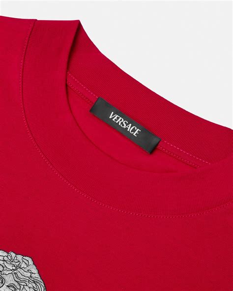 red versace shirt embroid|Embroidered Medusa Milano T.